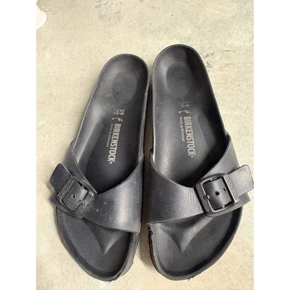Birkenstock Madrid EVA Black Single Strap Slide Sandals Womens 39 L8 M6 - Picture 1 of 4
